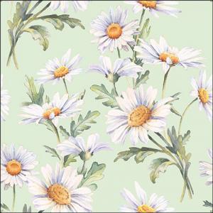 AMB.13319546 Beautiful daisies green papírszalvéta 33x33cm, 20db-os
