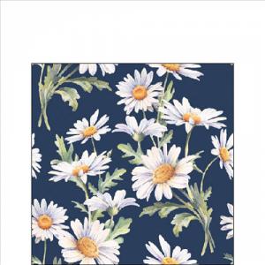AMB.13319547 Beautiful daisies blue papírszalvéta 33x33cm, 20db-os