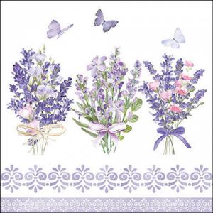AMB.13319735 Lovely lavender white papírszalvéta 33x33cm, 20db-os