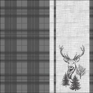 AMB.13320242 Deer plaid grey papírszalvéta 33x33cm, 20db-os