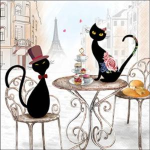 AMB.13320670 Cats in Paris papírszalvéta 33x33cm, 20db-os, cicás
