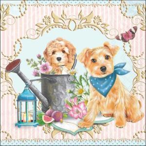 AMB.13320730 Dogs in garden papírszalvéta 33x33cm, 20db-os