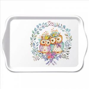 AMB.13719405 Owl couple in love műanyag kistálca 13x21cm