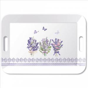 AMB.13919735 Lovely lavender white műanyag nagytálca 33x47cm