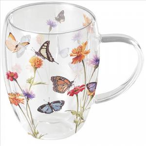 AMB.14219335 Butterfly garden white duplafalú borosilicate üvegbögre 0,35L