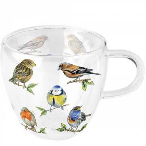 AMB.14418135 Bird species white duplafalú borosilicate üvegcsésze 0,25l