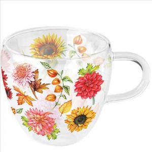 AMB.14419770 Autumn blooming duplafalú borosilicate üvegcsésze 0,25L