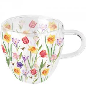 AMB.14420350 Flowers in spring duplafalú borosilicate üvegcsésze 0,25L