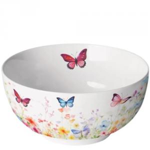 AMB.14820410 Butterflies in field white porcelántál 6,5x14cm