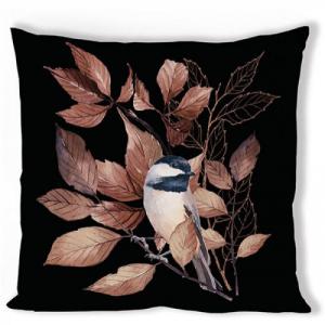 AMB.16217790 Lovely chickadee black párnahuzat 40x40cm, 100% pamut