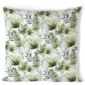 AMB.16218215 Jungle leaves white párnahuzat 40x40cm, 100% pamut