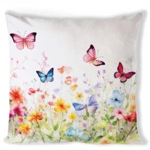 AMB.16220410 Butterflies in field white párnahuzat 40x40cm, 100% pamut