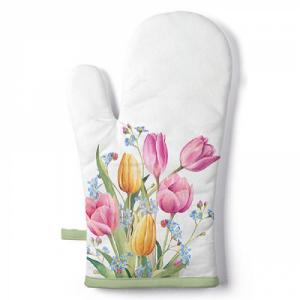 AMB.16417030 Tulips Bouquet edényfogó kesztyű 18x30cm, 100% pamut