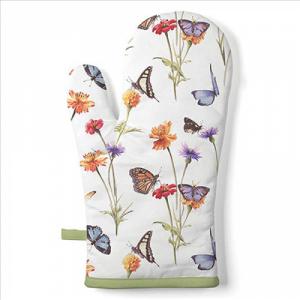 AMB.16419335 Butterfly garden white edényfogó kesztyű 18x30cm, 100% pamut