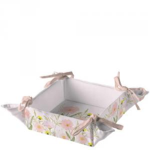 AMB.16920345 Pastel flowers pink kenyérkosár 20x20x7cm, 100% pamut