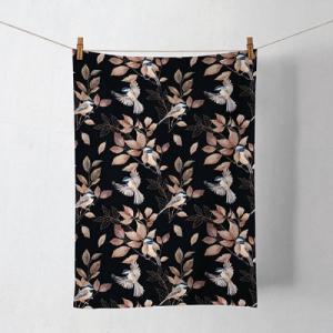 AMB.17817790 Lovely chickadee black konyharuha 50x70cm,100% pamut