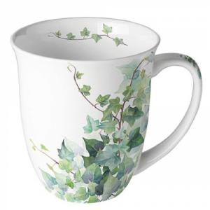 AMB.18417025 Hedera White porcelánbögre 0,4l, borostyán