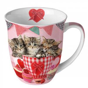 AMB.18417535 Cats in Tea Cups porcelánbögre 0,4l