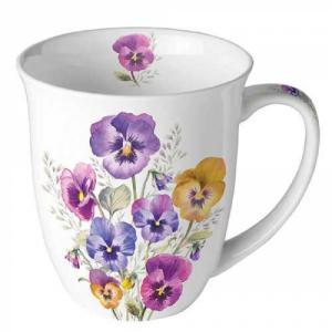 AMB.18418165 Pansies porcelánbögre 0,4l