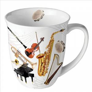 AMB.18419590 Music instruments, hangszeres porcelánbögre 0,4l