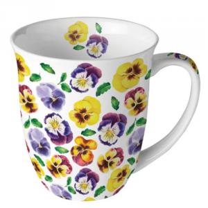 AMB.18420360 Lots of pansies porcelánbögre 0,4l