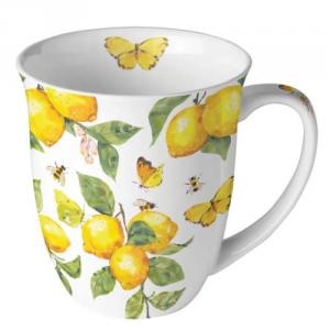AMB.18420365 Fresh lemons white porcelánbögre 0,4l