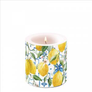 AMB.19219660 Mediterranean lemons átvilágítós gyertya 8x7,5cm