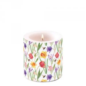 AMB.19220350 Flowers in spring átvilágítós gyertya 8x7,5cm