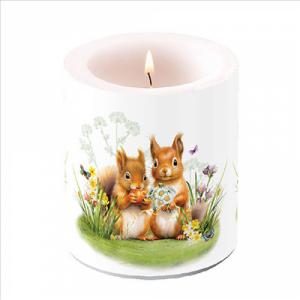 AMB.19319465 Little squirrels átvilágítós gyertya 10x10cm