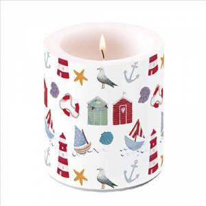 AMB.19319740 Nautical items átvilágítós gyertya 10x10cm