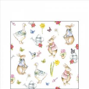 AMB.22519320 Easter Garden papírszalvéta 25x25cm, 20db-os