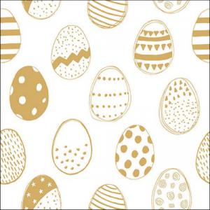 AMB.23317130 Easter Eggs All Over Gold papírszalvéta 33x33cm,20db-os