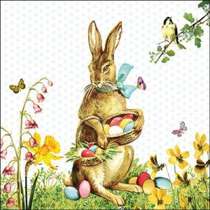 AMB.23319360 Vintage Easter bunny papírszalvéta 33x33cm,20db-os