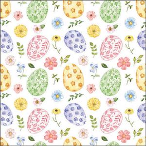 AMB.23319765 Easter eggs and flowers papírszalvéta 33x33cm,20db-os