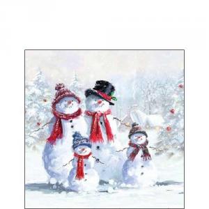 AMB.32513435 Snowman With Hat papírszalvéta 25x25cm,20db-os