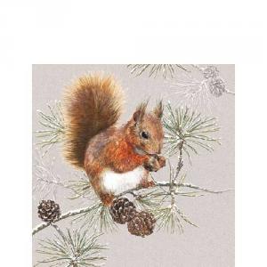 AMB.32513445 Squirrel In Winter papírszalvéta 25x25cm,20db-os