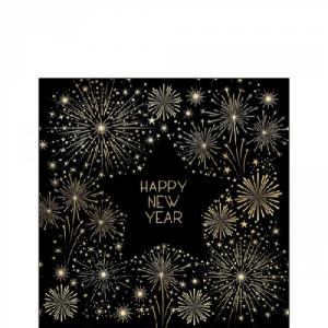 AMB.32516515 Golden New Year papírszalvéta 25x25cm, 20db-os