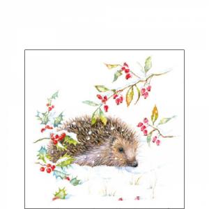 AMB.32516595 Hedgehog In Winter papírszalvéta 25x25cm, 20db-os