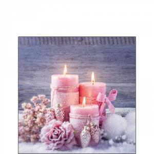 AMB.32516670 Romantic Candles papírszalvéta 25x25cm, 20db-os