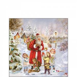 AMB.32517970 Santa bringing presents papírszalvéta 25x25cm, 20db-os