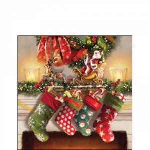 AMB.32517980 Hanging stockings papírszalvéta 25x25cm, 20db-os