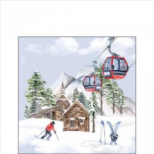 AMB.32518855 Ski hut papírszalvéta 25x25cm, 20db-os