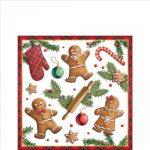 AMB.32518880 Gingerbread cookies papírszalvéta 25x25cm, 20db-os