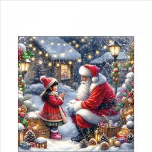 AMB.32520055 Talking to Santa papírszalvéta 25x25cm, 20db-os