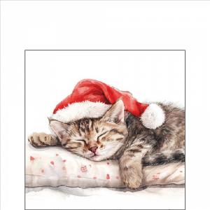 AMB.32520080 Dreaming about X-Mas papírszalvéta 25x25cm, 20db-os, cicás