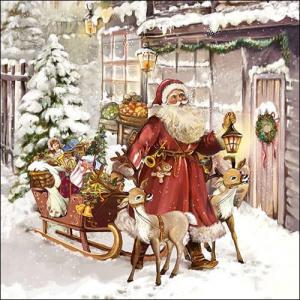 AMB.33312005 Christmas Visit papírszalvéta 33x33cm,20db-os