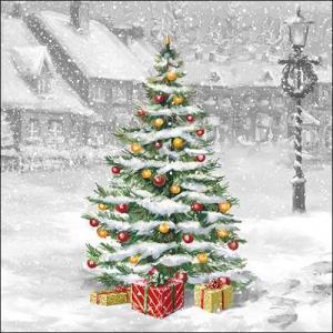 AMB.33312310 Tree On Square papírszalvéta 33x33cm,20db-os