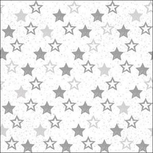 AMB.33312480 Stars All Over Silver papírszalvéta 33x33cm,20db-os