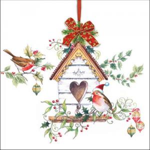 AMB.33315320 X-mas Birdhouse papírszalvéta 33x33cm, 20db-os