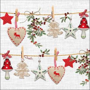 AMB.33315450 Rustical Christmas papírszalvéta 33x33cm, 20db-os